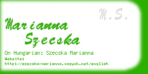 marianna szecska business card